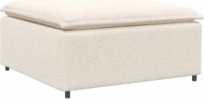 Imagen del producto de Módulo reposapiés modular para sofá, color crema, 100x100x48 cm