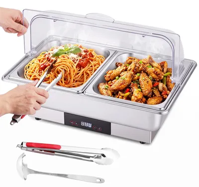 Elektrische Chafing Dish 9L Edelstahl mit Temperaturregelung