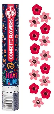 Produktbild von Konfettikanone rot rosa Blumen 30 cm