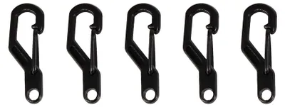 Produktbild von 5 Stück Nickellegierung Outdoor Mini Federhaken Schlüsselanhänger Karabiner Schlüsselanhänger Clips Haken (schwarz)