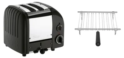 Produktbild von Dualit Toaster Paket 1, 2er Toaster mit Brötchenaufsatz Matt Schwarz