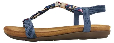 Image de 2 Go Fashion : Sandales plates bleues pour femmes, style décontracté