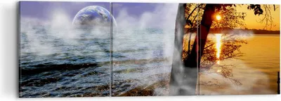 Produktbild von Bild auf Leinwand - Leinwandbild - Abstraktion Umwelt Erde - 120x40cm - Wand Bild - Wanddeko - Leinwanddruck - Bilder - Kunstdruck - Wanddekoration - Leinwand bilder - Wandkunst - CA120x40-0308