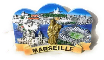 Magnet Marseille, mehrfarbig, 9 x 6 cm