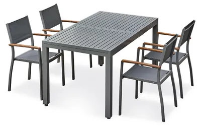 Image de Ensemble repas de jardin 4 places aluminium
