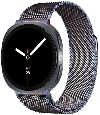 Produktbild von Stravo Luxus-Milanaise-Armband für Samsung Galaxy Watch 9 / 8 / 8 Classic (40/44/46 mm) – Edelstahl-Uhrenarmband – Regenbogen