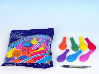Obrázek produktu pro Balonek/Balonky nafukovací 7" průměr 19cm 100ks v sáčku karneval