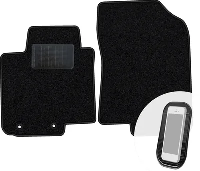 Produktbild von moto-MOLTICO Vorne Fußmatten Auto Velours Autoteppiche Schwarz Automatten Set 2-teilig passend für Hyundai i20 II III 2015-2020
