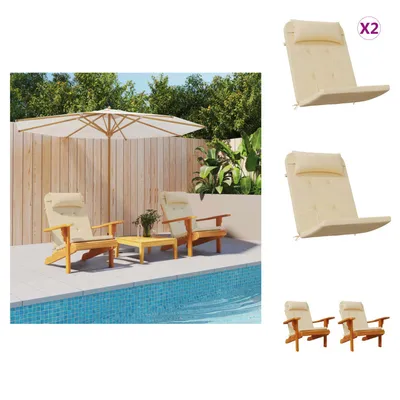 Image de vidaXL Coussins d'adirondack 2 pcs. Beige Tissu Oxford - Coussin d'assise