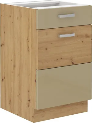 Image de Armoire inférieure avec tiroir ADARA – largeur 50 cm, cappuccino / chêne artisan