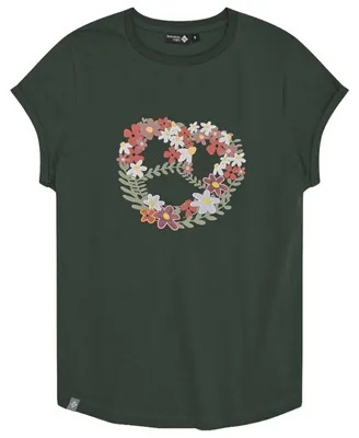Produktbild von Bavarian Caps Damen T-Shirt "Blumenbreze" - tannengrün S