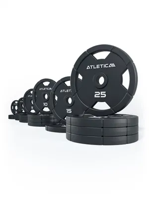 Produktbild von ATLETICA 4H Iron Plates Set | 205kg | Hantelscheiben aus Gusseisen | 4x 1.25kg | 4x 2.5kg | 4x 5kg | 4x 10kg | 2x 15kg | 4x 25kg