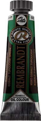 Image de Rembrandt peinture à l'huile tube 15 ml vert turquoise cobalt 682