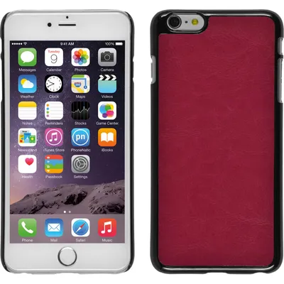 Produktbild von PhoneNatic Case kompatibel mit Apple iPhone 6 Plus / 6s Plus - Hülle pink Lederoptik Hard-case + 2 Schutzfolien