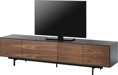 Produktbild von home24 Tv-Lowboard - Echtholzfurnier - Walnuss / Anthrazit