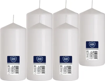 Zdjęcie produktu dla Świeca walec BISPOL Aura 66H 15CM SW70/150 BIAŁA 6szt.