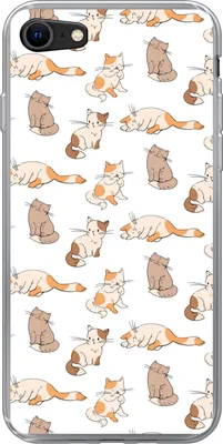Produktbild von MuchoWow® Handyhülle Schutzhülle Hülle für Telefoonhoesje iPhone SE 2020 Muster - Katze - Kätzchen - Jungen - Mädchen - Kinder - Kinder Silikon Softcase Handy Hülle - Kartenbesitzer