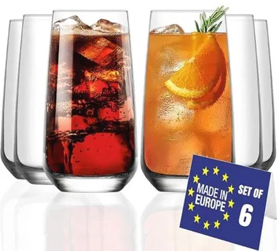 Productafbeelding van Set van 6 Longdrinkglazen voor Cocktails en Dranken - 480 ml, Loodvrij en Vaatwasmachinebestendig