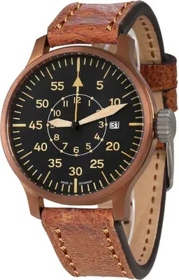 Produktbild von Aristo Automatik Fliegeruhr - Erbstück - Edelstahlgehäuse PVD Bronze 42 mm - Vintage Lederarmband