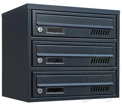 Imagen del producto de Buzón de Pared PN620 Profundidad 190-260mm Antracita Exterior para empotrar con Máscara 2 Llaves Incluidas
