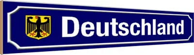 Produktbild von vianmo Holzschild 10x46 cm Deutschland Wappen Flagge Fahne