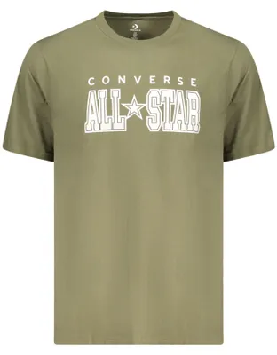 Produktbild von Stylisches grünes Kurzarm-Herren-T-Shirt mit Logo-Druck und Rundhals