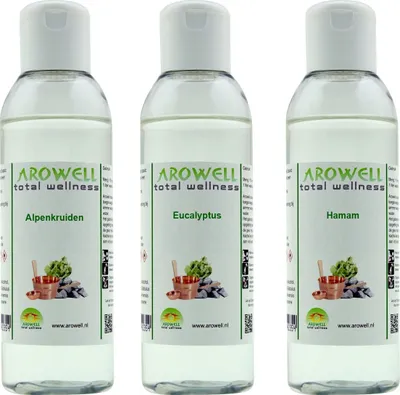 Image de Arowell - Alpenkräuter Eukalyptus Hamam Concentré d'arôme pour sauna - 3x 250 ml