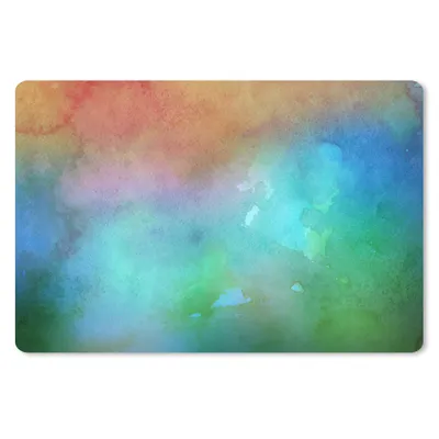 Produktbild von MuchoWow® Schreibtischunterlage Aquarell - Blau - Grün - Rot 60x40 cm - XXL Mauspad - Großes Mauspad