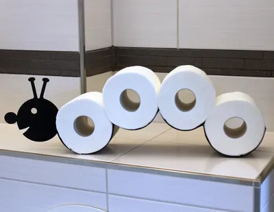 Zdjęcie produktu dla DanDiBo Uchwyt na rolkę papieru toaletowego Caterpillar Uchwyt na zapasową rolkę WC Montaż ścienny Czarny Metalowy uchwyt na papier Uchwyt na rolkę