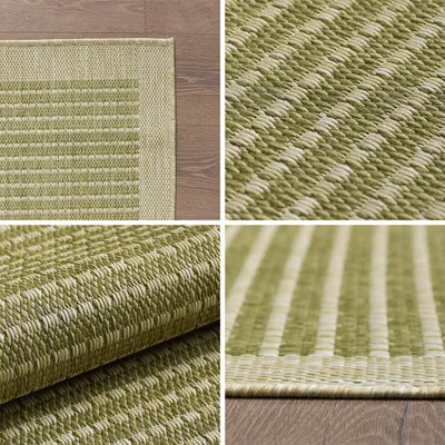 Produktbild von Homebyhome In & Outdoor Teppich Terrasse Balkon Küchenteppich Wetterfest Sisal Optik Flachgewebe Einfarbig mit Struktur, Grösse: 80x250 cm