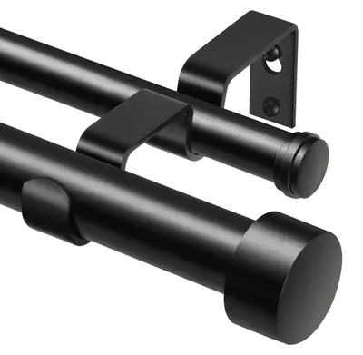 Immagine prodotto di Bastone per tende doppio - 167 a 305 cm - Nero