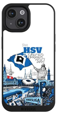 Produktbild von NIVOCASE Handyhülle für Apple iPhone 15  Hülle NIVOpure Case Schwarz Aufstieg Hamburger SV Offizielles Lizenzprodukt