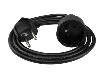 Image de Rallonge 1 prise 1,5mz/u 3x1,0mm2 NOIR