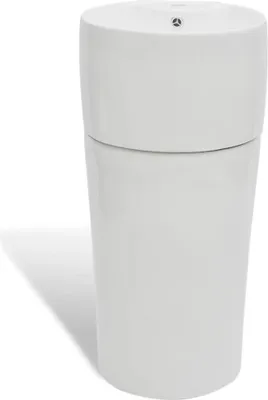 Produktbild von vidaXL Standwaschbecken mit Hahn/Überlaufloch Keramik weiß rund