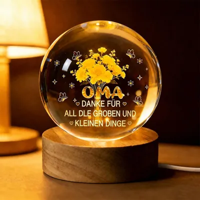 Image de Boule de cristal en verre - Cadeau pour grand-mère