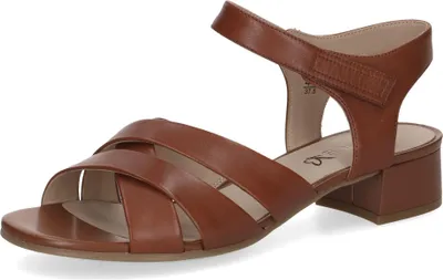 Produktbild von Caprice Damen Sandale aus Leder mit gekreuzten Riemchen 9-28201-46, Größe:37.5 EU, Farbe:Braun