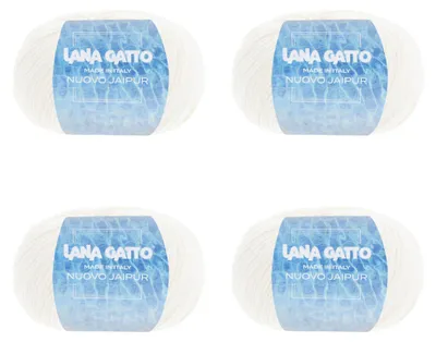 Strick- und Häkelgarn, 4 Bälle à 100m, 200g Baumwolle, weiß