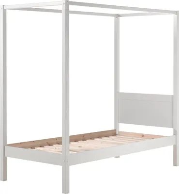 Produktbild von Himmelbett 90 x 200 cm, mit Lattenrost und Himmel Gestänge Farbe weiß