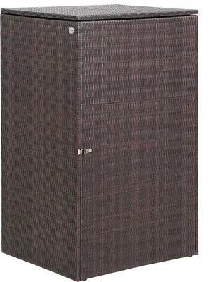 Produktbild von CASARIA® Mülltonnenbox mit Klappdeckel + Verschluss für 240 Liter Mülltonne 115x80x65cm Mülltonnenverkleidung Poly Rattan