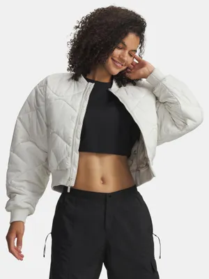 Produktbild von Under Armour Heritage Bomberjacke für Damen – Weiß MD