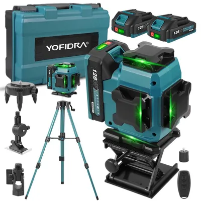 Produktbild von Kreuzlinienlaser 16 Linien Laser Level 3° Selbstnivellierend 4 x 360° Laserwasserwaage mit 2x Akku + Stativ, für Innenbau, Fliesen & Holz