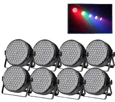 Zdjęcie produktu dla Reflektory sceniczne, sterowanie DMX, diody LED RGB, 60 diod LED, 8 sztuk