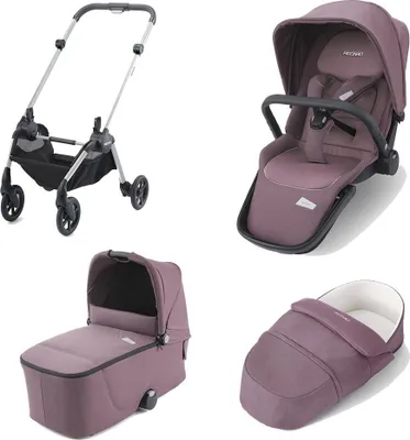 Immagine prodotto di Passeggino Recaro Sadena 3 in 1 + navicella + navicella leggera | Rosa pallido