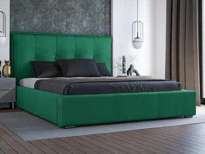Obrázok produktu pre GrainGold Čalúnená posteľ Valencia 180x200 cm - Posteľ 180x200, Čalúnená posteľ s roštom a roštom - zelená (Magic Velvet 2225)