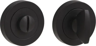 Produktbild von Rundes Rosette GAMET PLT24-WC-L36-BL, WC-Schloss, tiefmattschwarz