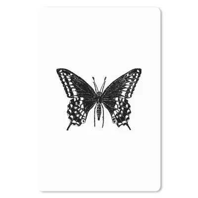 Produktbild von MuchoWow® Mauspad Mousepad Schmetterling - Tiere - Retro - Schwarz und weiß 18x27 cm - Mousepads - Maus Mat - Pad - Mausunterlage
