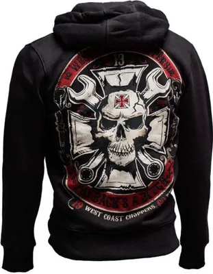 Produktbild von WCC West Coast Choppers Hoodie Mechanic Zip Black-XXL