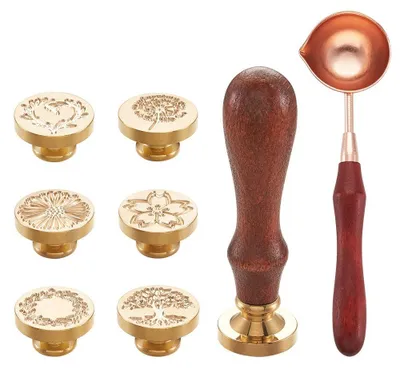Obrázok produktu pre Solidchoice – Sada retro pečatí s 6 pečiatkami a drevenými rúčkami