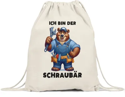 Produktbild von Ich bin der Schraubär Bär Werkzeug Turnbeutel Mechatroniker Tischler Vatertag