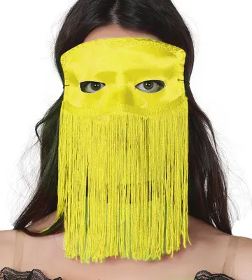 Produktbild von orange y venezianische Maske mit langen Fransen für Damen